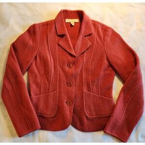 Vintage Mainbocher Scarlet Womens Blazer Small 100% Wool Jacket Preppy 90s Y2K